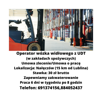 Operator wózka widłowego z UDT