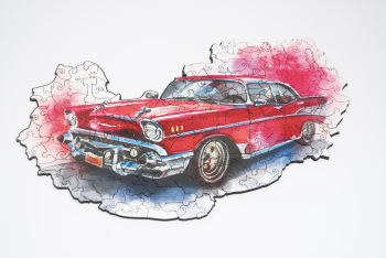 Puzzle Drewniane Premium EKO Układanka Retro Car 140 el. Rozmiar L. Drewyan