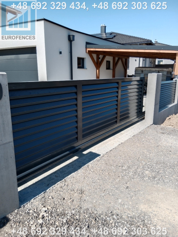 Bramy dwuskrzydłowe,przesuwne-z aluminium