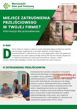Pracownik/pracowniczka projektu Warszawskiego Domu pod Fontanną