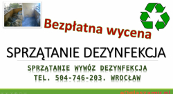 Dezynfekcja pomieszczeń, cennik tel. 504-746-203. usługi, Wrocław  Czyszczenia i dezynfekcji mieszkania po zalaniu wodą i fekaliami.