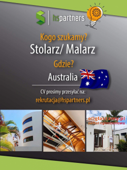 Oferta pracy Malarz/Stolarz