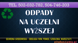 Odpady na uczelni wyższej, szkolenie tel. 504-746-203, szkole, placówce oświatowej.  szkolenia