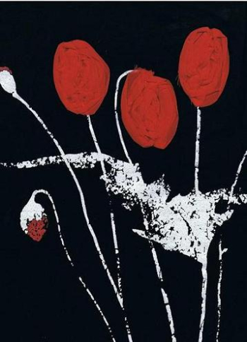 Nadruki, sito połączone  z haftem, tasiemka haft