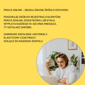 Praca zdalna, przez Internet- rejestracja klientów do sklepu internetowego