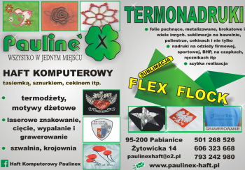 Hafciarnia, haft komputerowy, szwalnia, przeszycia odzieży