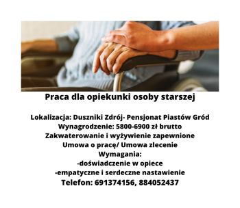 Praca dla opiekunki osoby starszej