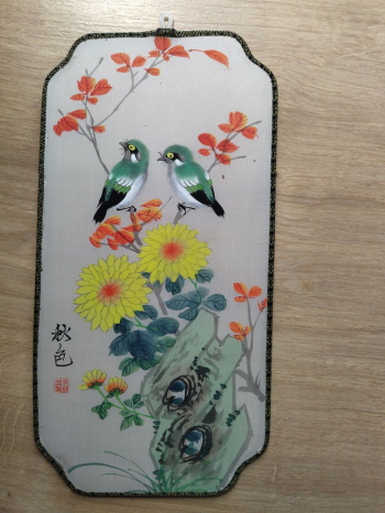 vintage chiński malowany ekran panel ścienny wiszący Suzhou